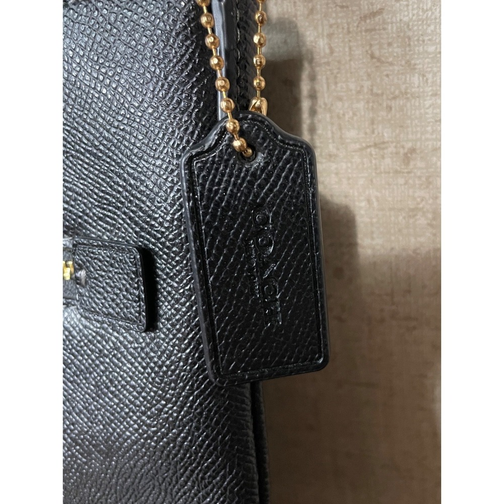 Coach Mini Rowan File Cross Bag Black Leather And Gold Hardware EUC - Picture 5 of 14